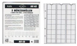 NUMIS -  48-POCKET COIN SHEETS, PACKAGE OF 5