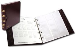 NUMIS ALBUMS -  BURGUNDY ALBUM FOR 143 COINS (WITH SLIPCASE AND 5 SHEETS) - DELUXE EDITION