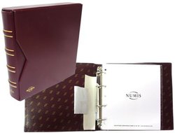 NUMIS ALBUMS -  BURGUNDY ALBUM FOR 50 BANKNOTES (WITH SLIPCASE) - DELUXE EDITION