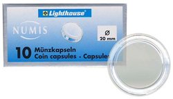 NUMIS CAPSULES -  CAPSULES FOR 20-MM COINS (PACK OF 10)