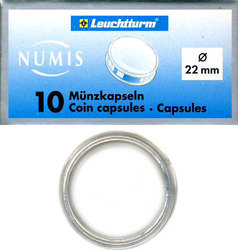 NUMIS CAPSULES -  CAPSULES FOR 22-MM COINS (PACK OF 10)