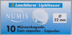 NUMIS CAPSULES -  CAPSULES FOR 32-MM COINS (PACK OF 10)