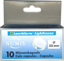 NUMIS CAPSULES -  CAPSULES FOR 33-MM COINS (PACK OF 10)