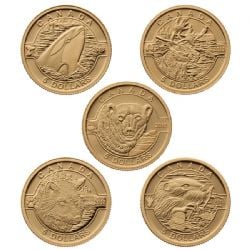 O CANADA (2013) -  5 GOLD COINS SET -  2013 CANADIAN COINS