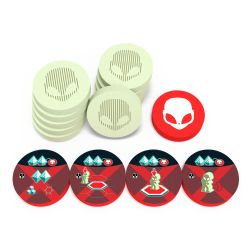 ON MARS -  EXPANSION - WOODEN ALIEN TOKENS (ENGLISH)