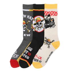 ONE PIECE -  3 PAIRS OF CREW SOCKS 