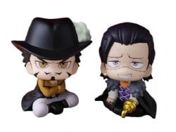 ONE PIECE -  MIHAWK & CROCODILE FIGURE SET (WITH CLOCHE & ORANGE) -  LOOK UP SERIES