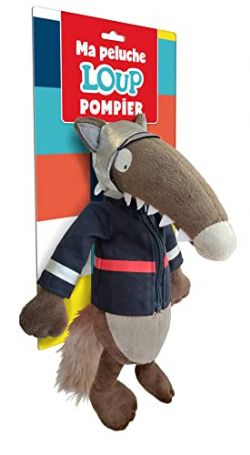 P'TIT LOUP -  MY FIREMAN WOLF STUFFED ANIMAL