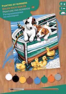 PAINT BY NUMBERS JUNIOR - PUPPIES AND DUCKS