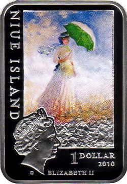 PAINTERS OF THE WORLD -  CLAUDE MONET - 1 SILVER DOLLAR -  2010 MINT OF POLAND COINS