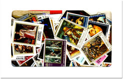 PAINTINGS -  375 ASSORTED STAMPS - PAINTINGS