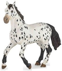PAPO FIGURE -  APPALOOSA BLACK HORSE (4.5 INCHES) -  CHEVAUX, POULAINS ET PONEYS 51539