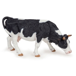 PAPO FIGURE -  BLACK AND WHITE GRAZING COW (2.75
