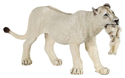 PAPO FIGURE -  LIONESS WITH LION CUB - WHITE (2 1/2