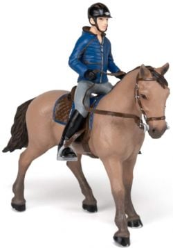 PAPO FIGURE -  WALKING HORSE WITH MALE RIDER -  CHEVAUX, POULAINS, PONEYS 51565