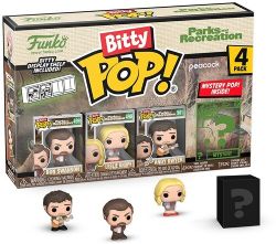 PARKS AND RECREATION -  TINY POP! RON SAWNSON, LESLIE KNOPE, ANDY DWYER AND MYSTERY FIGURES 4 PACK (1 INCH) 4 -  BITTY POP!
