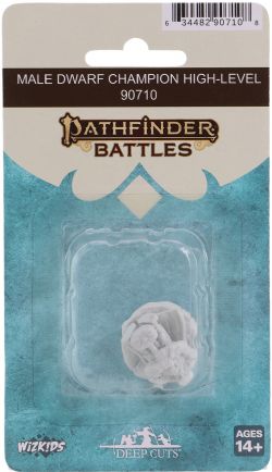PATHFINDER DEEP CUTS UNPAINTED MINIATURES -  MALE DWARF CHAMPION HIGH-LEVEL -  RPG MINIATURE