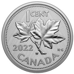 PENNY'S HISTORY -  10TH ANNIVERSARY OF THE FAREWELL TO THE PENNY: W MINT MARK -  2022 CANADIAN COINS
