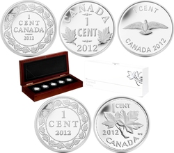 PENNY'S HISTORY -  FAREWELL TO THE PENNY - SET OF 5 COINS -  2012 CANADIAN COINS