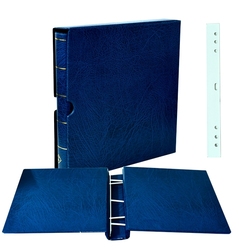 PERFECT DP -  BLUE TURN-BAR LEATHERETTE BINDER WITH SLIPCASE -  TURN-BAR SYSTEM