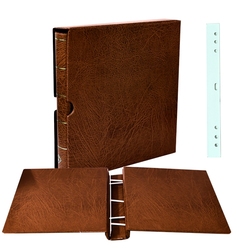 PERFECT DP -  BROWN TURN-BAR LEATHERETTE BINDER WITH SLIPCASE -  TURN-BAR SYSTEM