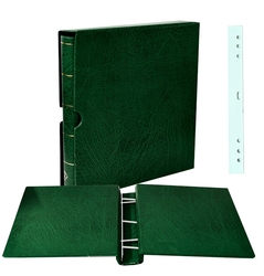 PERFECT DP -  GREEN TURN-BAR LEATHERETTE BINDER WITH SLIPCASE -  TURN-BAR SYSTEM