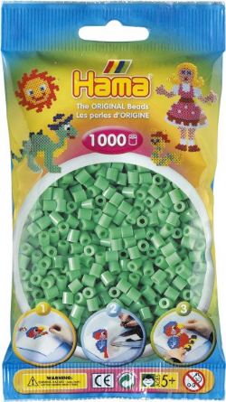 PERLES HAMA -  BEADS - LIGHT GREEN (1000 PIECES)