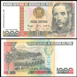 PERU -  1000 INTIS 1988 (UNC) 136B