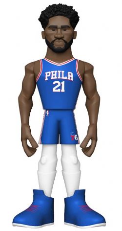 PHILADELPHIA 76ERS -  GOLD VINYL FIGURE OF JOEL EMBIID (12 INCH - BLUE JERSEY)