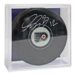 PHILADELPHIA FLYERS -  SIMON GAGNE AUTOGRAPHED HOCKEY PUCK - (LOGO)