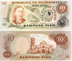 PHILIPPINES -  10 PESOS 1981 (UNC) 167A