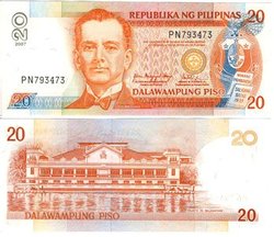 PHILIPPINES -  20 PESOS - 2005 TO2010 (UNC) 182