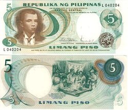 PHILIPPINES -  5 PESOS - NO DATE 