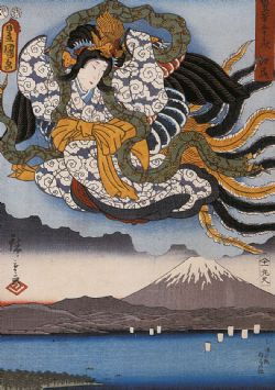 PIATNIK -  HIROSHIGE, ANDO OR UTAGAWA (1797-1858) : AMATERASU THE GODDESS OF THE SUN ON MOUNT FUJI (1000 PIECES)