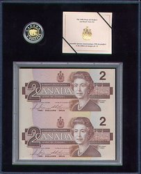PIEDFORT -  THE PROOF 2-DOLLAR PIEDFORT AND BANK NOTES SET -  1996 CANADIAN COINS