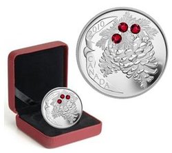 PINECONES -  HOLIDAY RUBY CRYSTAL PINECONE -  2010 CANADIAN COINS 02