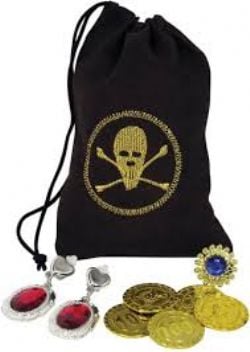 PIRATES -  BUCCANEER COINS, JEWELRY AND POUCH