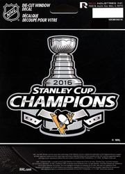 PITTSBURGH PENGUINS -  STANLEY CUP CHAMPIONS 2016 - COLOUR DIE-CUT DECAL