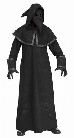 PLAGUE DOCTOR -  PLAGUE DOCTOR ROBE - BLACK (ADULT - ONE SIZE)