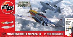 PLANE -  GIFT SET - MESSERSCHMITT ME262A-1A AND P-21D MUSTANG DOGFIGHT - 1/72