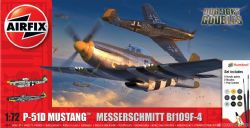 PLANE -  P-51D MUSTANG AND MESSERSCHMITT BF109F-4 AIRFIX STARTER SET 1/72