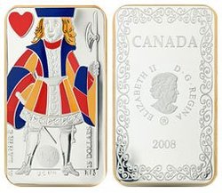 PLAYING CARD MONEY -  JACK OF HEARTS -  2008 CANADIAN COINS 01