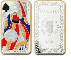 PLAYING CARD MONEY -  QUEEN OF SPADES -  2008 CANADIAN COINS 02