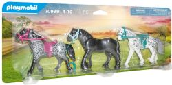 PLAYMOBIL -  3 HORSES :  FRISIAN, KNABSTRUPPER AND ANDALUSIAN (11 PIECES) 70999