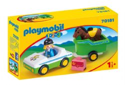 PLAYMOBIL -  CAR WITH HORSE TRAILER 70181