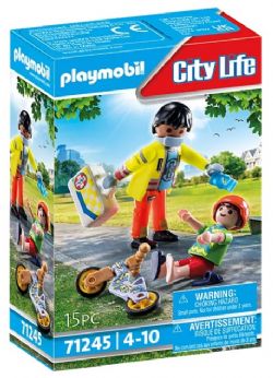 PLAYMOBIL -  PARAMEDIC WITH PATIENT (15 PIECES) 71245