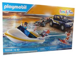 PLAYMOBIL -  PICK-UP WITH SPEEDBOAT (66 PIECES) 70534