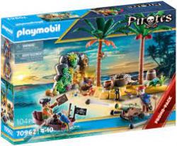 PLAYMOBIL -  PIRATE TREASURE ISLAND WITH ROWBOAT (104 PIECES) 70962