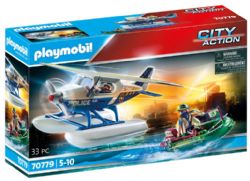 PLAYMOBIL -  POLICE SEAPLANE AND BANDIT (33 PIECES) 70779