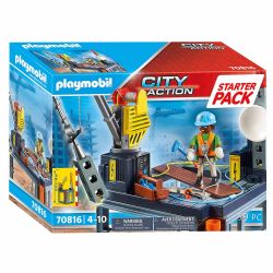 PLAYMOBIL -  STARTER SET CONSTRUCTION SITE WITH WINCH 70816